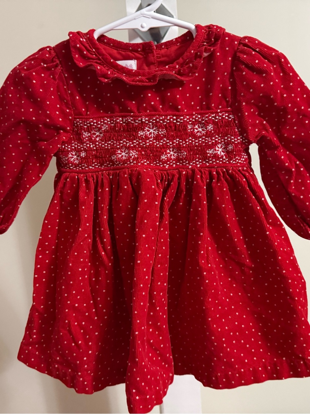Bonnie Baby Smocked Snowflake Dress - Picture 2 of 8